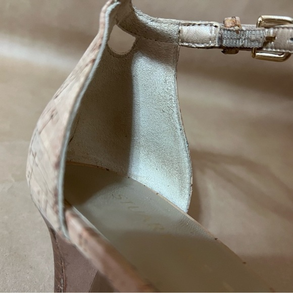 Stuart Weitzman | Nunaked Cork Mid-Heel Strap Sandals Nudist Heels Size 9.5 - Picture 9 of 14